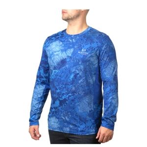 Men's Blue wav3 long sleeve Realtree performance fishing shirt size small